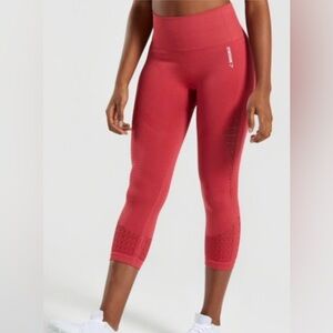 GYMSHARK energy + seamless leggings Sz Small Coral Pink Cropped